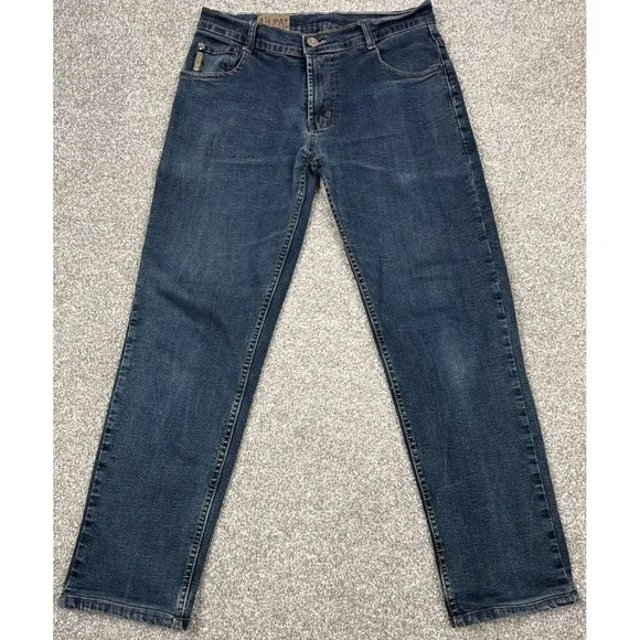 Armani Jeans Mens Jeans 33x28 Dark Wash Blue Straight Leg Designer Denim - Picture 1 of 16